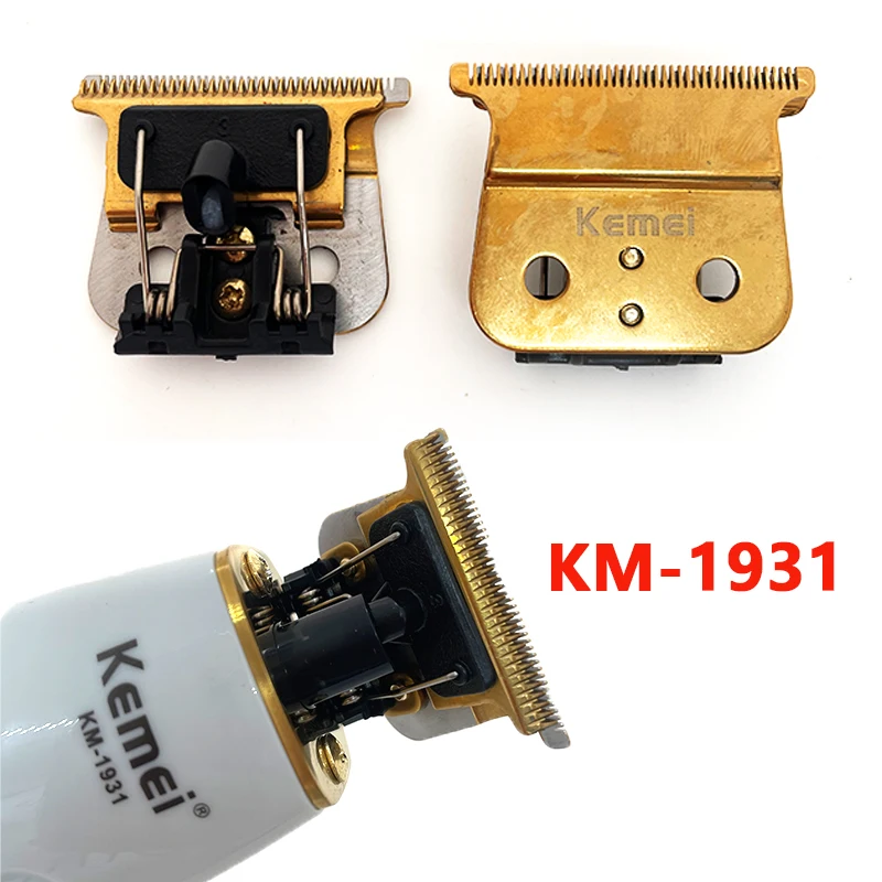 Kemei Hair Clipper original blade T-blade stainless steel blade 0mm baldhead hair Cutter head Hair clipper KM-1931 vgr hair cutting machine 0 cutter head oil head carving hair clipper shaved head salon dedicated full metal hair clipper v 188