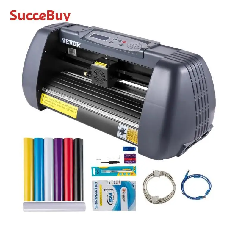 Vinyl Cutter Machine Computer Windows Software 3 Blades Pen Holder 14Inch 375MM Max Paper Feed Printer Cutting Plotter