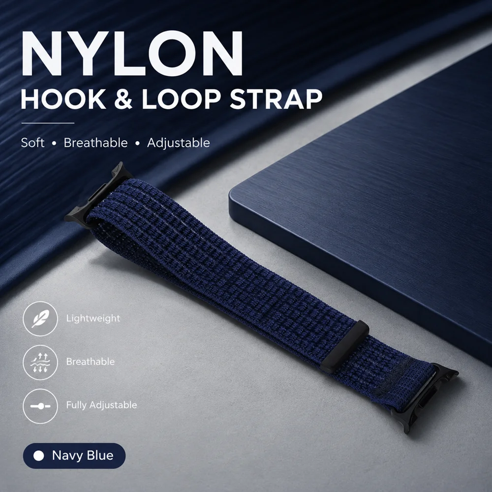 Durable Nylon Hook & Loop Strap Bracelet