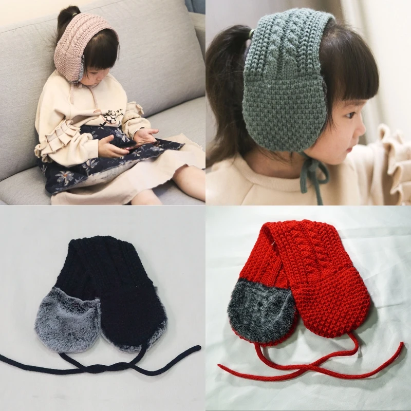 

Winter 9 Colors Cute Warm Girl Boy Baby Outdoor Soft Thick Fur Knitted Washable Earmuffs