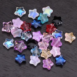 20pcs Colorful Star - Shaped Lampwork Glass Beads for DIY Jewelry and Crafts (Mixed in Random)