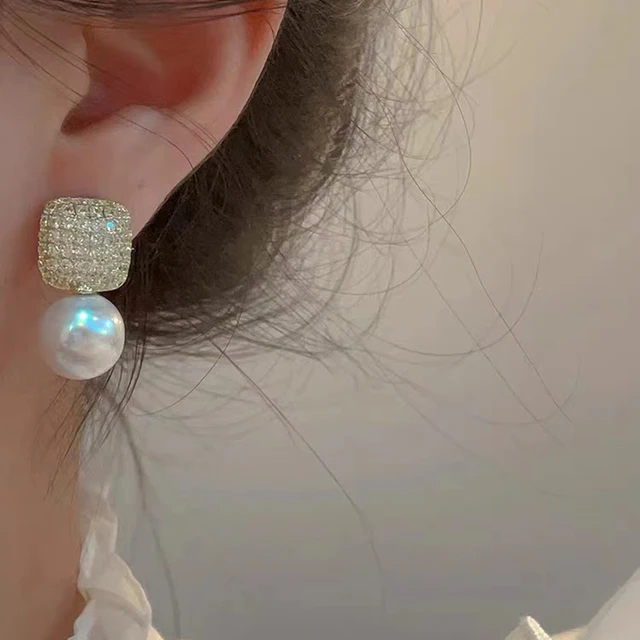 87001-704661.jpg Micro ensemble de luxe brillant en Zircon, couleur or, pendentif carré en perles métalliques, nouveaux bijoux de fête, accessoires de mode pour femmes, 2025