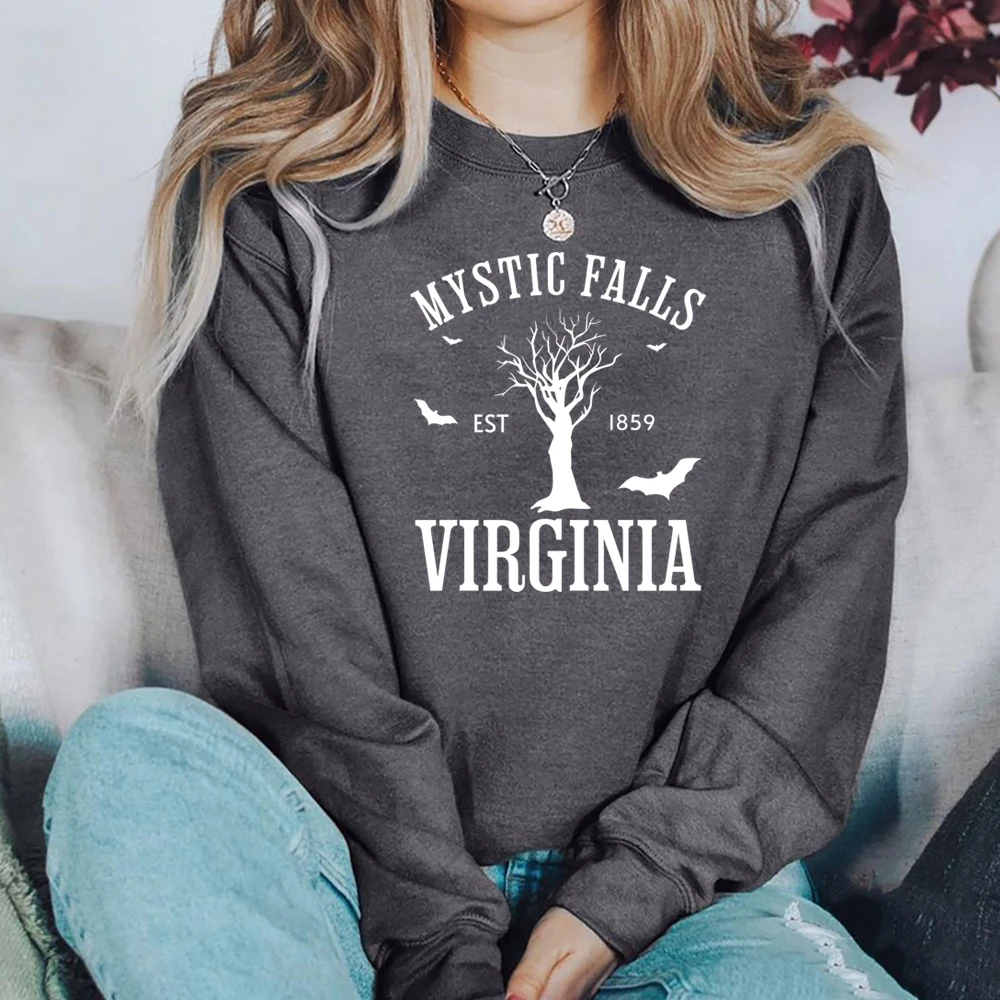Mystic Falls Virginia Sweatshirt Vampire Diaries Hoodie Retro TV
