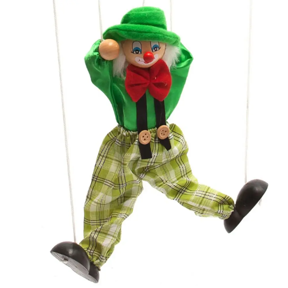 Cute New Arrival 1PCS Traditions Puppet Child Play Shadow Funny Clown Toys Baby Wooden Cloth Kids Toy