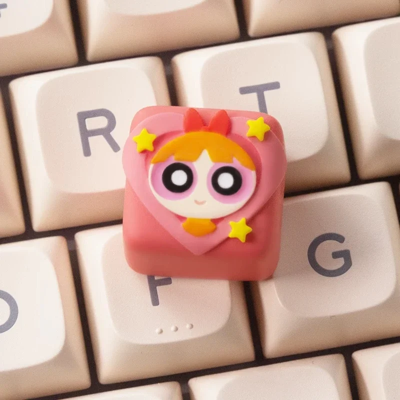Cute The Powerpuff Girls Key Caps Blossom/Buttercup/Bubbles Resin