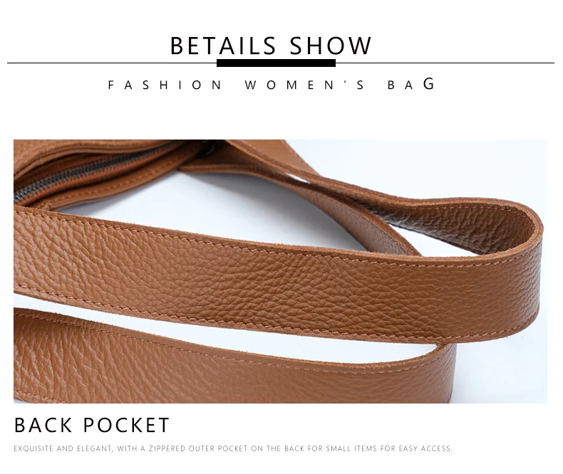 Echte Leder-Handtaschen für Damen, Neue Schulter-Messenger-Tasche, Lässige Erstklassige Rindsleder-Tragetasche, Große Kapazität, Weich und Modisch – Detail 13