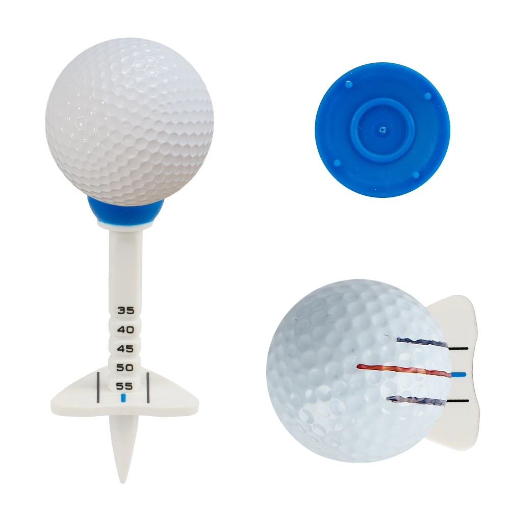 4pcs Golf Limited Tees Sets, Including 4pcs Golf Tees, Limited Card Slot Ball Position Markers, Plastic Anti-slip Golf Tees 3