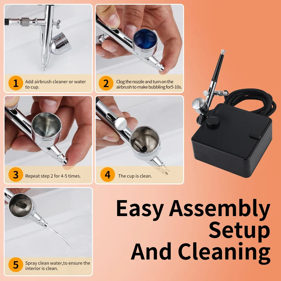 Set Aerografo Portatile Trsaow 36 PSI Con Compressore E Pistola A Doppia Azione – Perfetto Per Modellismo, Trucco E Artigianato!