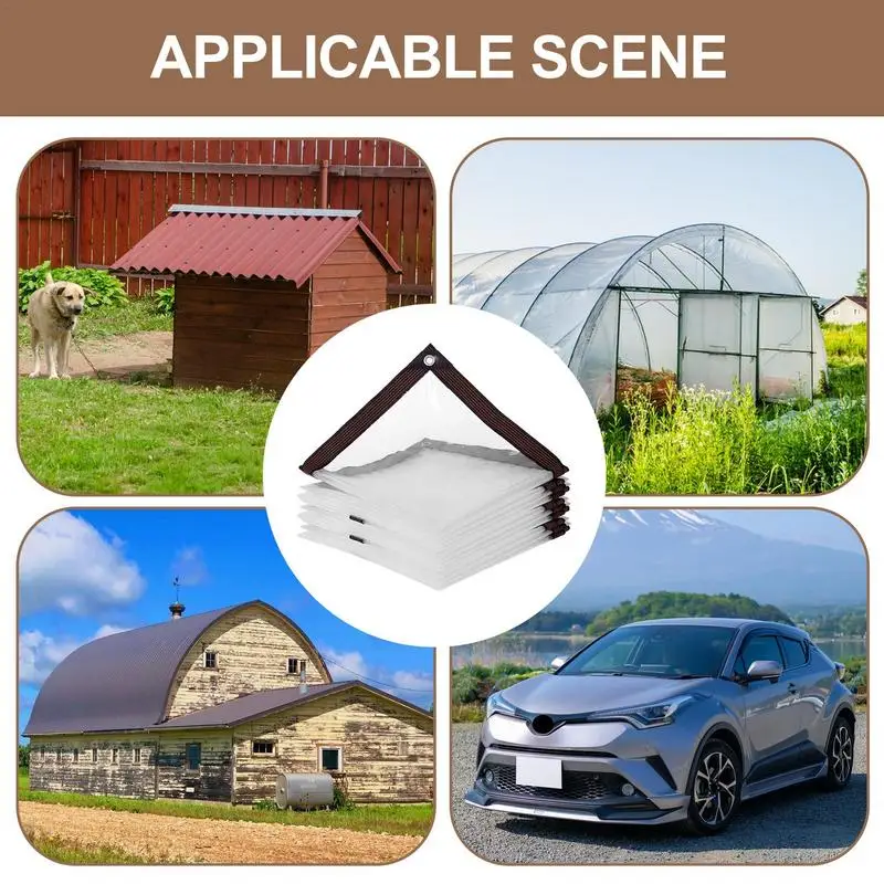 

Heavy duty waterproof tarp clear Metal Eyelets PVC Tarpaulin Greenhouse Covering Supplies for Outdoor Kennels Garden Porches