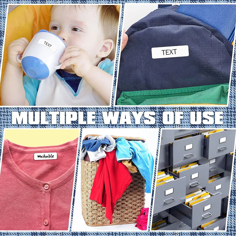 8/10/50 Pcs No Iron Labels Writable Fabric Clothing Name Stick Washable Label For Kids Adults School Camp Home Daycare Nursing