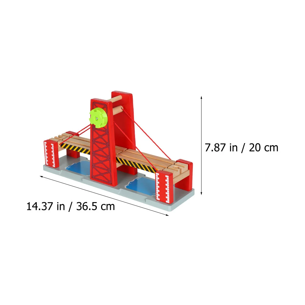 Train Track Tracks Railroad Suspension Bridges Red DIY Drawbridge Toys Child