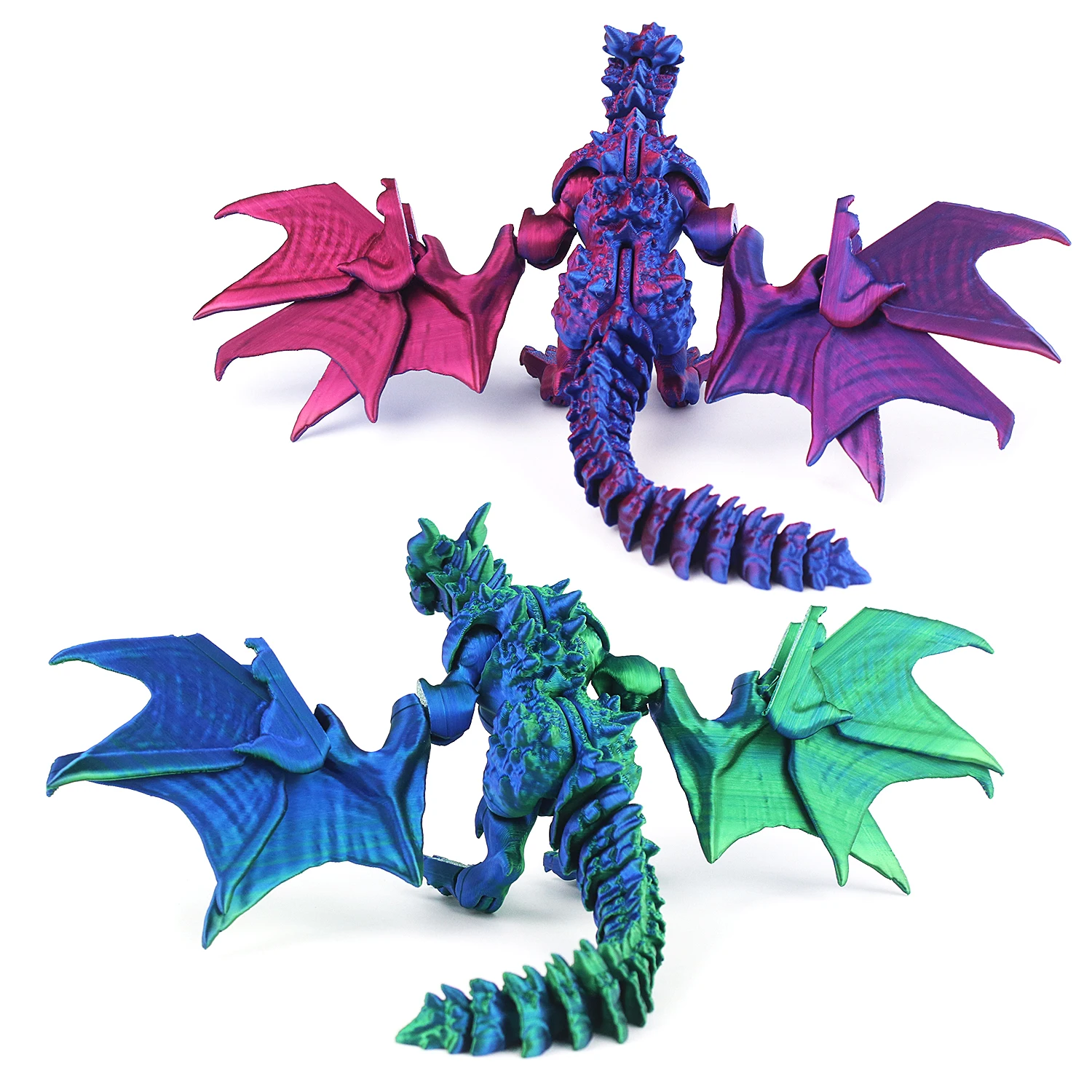 3D printed Evil Winged Dragon (with wings), with movable wings and multiple joints, 3D printed party gift toys