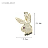10Pcs Invisible Setting Metal Cubic Zirconia Jewelry Gold Color Copper Wholesale Animal Rabbit Head Pendant PM52642 4