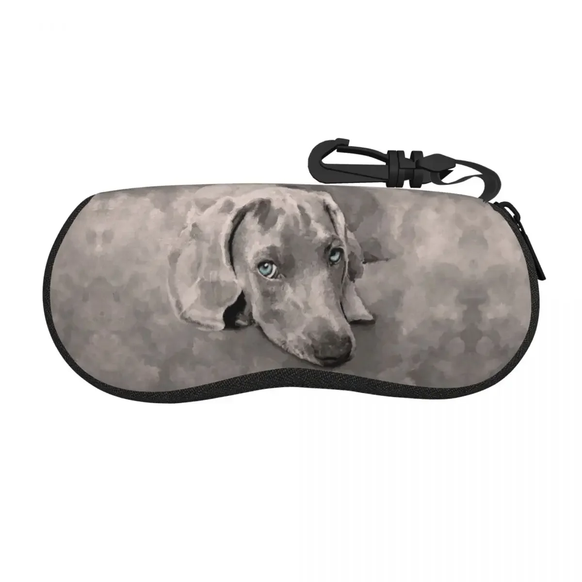 Weimaraner Dog Mixed Media Shell Glasses Case Protector Sunglasses Box Women Men Soft Eyeglasses Bag Pouch