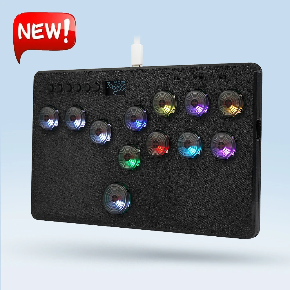 

Flatbox LED Pro Arcade Fight Stick Hot SWAP Kailh BOX Switch Arcade Stick Controller Pico GP2040-CE For PC/PS4/NS/PS5