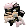 New Arrive Pet Plush Toys Cute Bone Bag Perfume Shaped Bite Chewing Squeaky Toys Luxury Designer Puppy Gift Toy 6