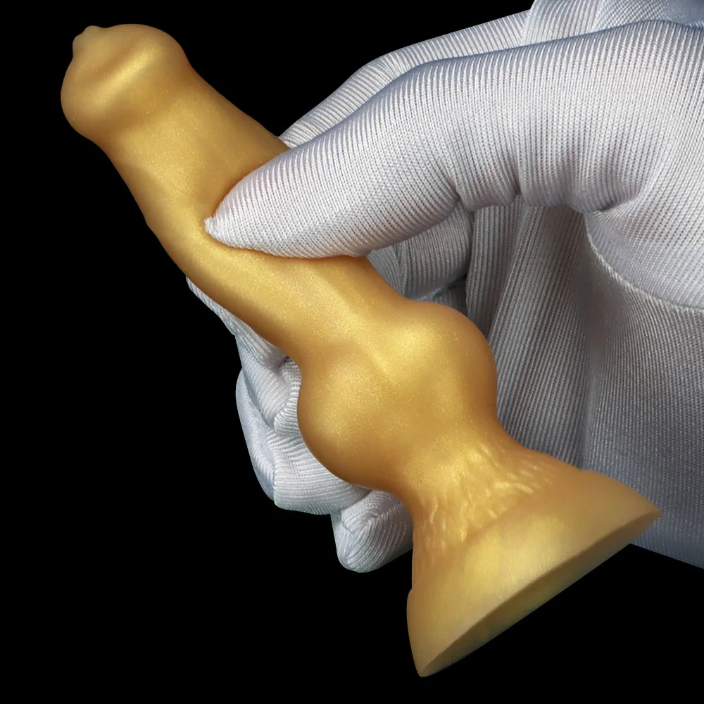 MINI Golden ANIMAL Dildo Flesh Realistic Dog Dildo Vagina Anal Butt Super Simulation Thick Adult Products Women Sex Toys