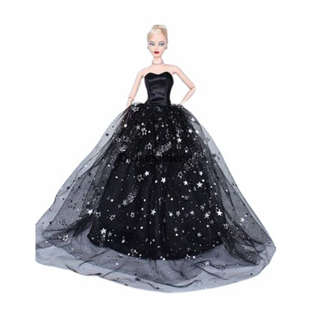 1/6 bjd lindo vestido de casamento preto para barbie boneca roupas vestido  de festa 30cm bonecas acessório para roupas barbie crianças brinquedo  cosplay - AliExpress