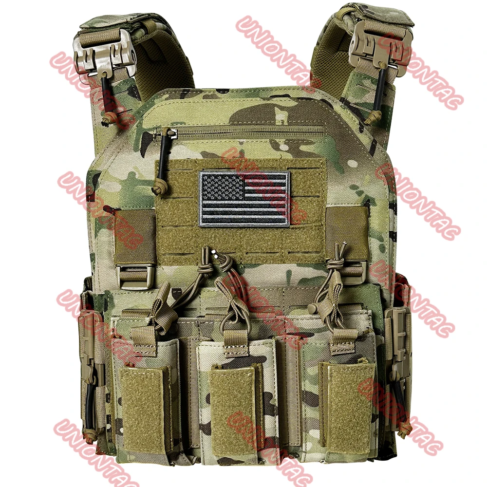 

Advanced 1000D Nylon Quick Release Modular Laser cutting Molle System Tactical Vest with Double Triple Magazine Pouch