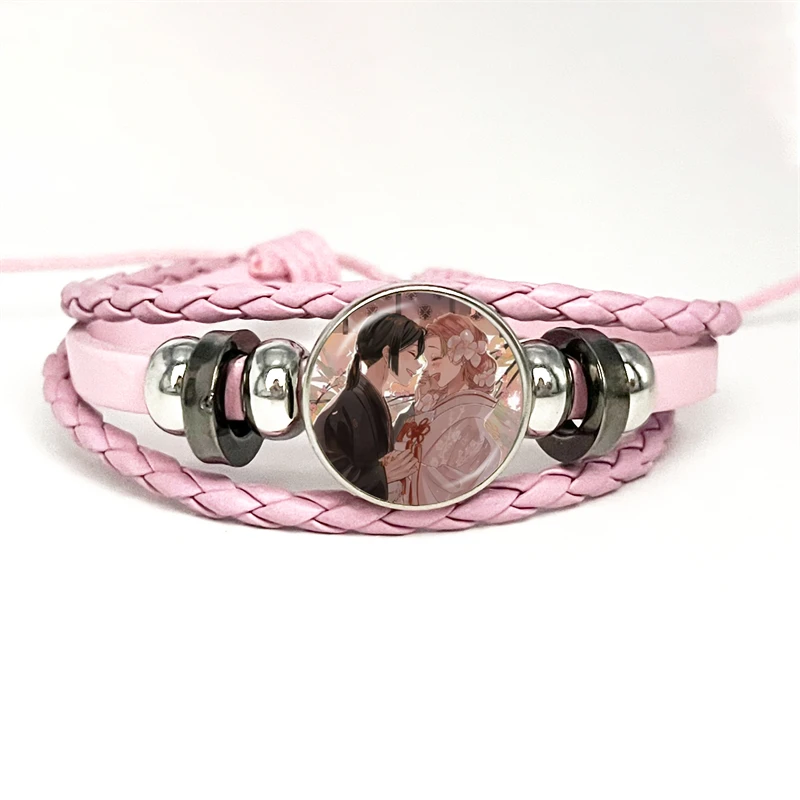 Anime Demon Slayer Braided Bracelet Cosplay Season 3 Swordsmith Village Prop Kamado Tanjirou Nezuko Figure Couple Bracelets Gift 2