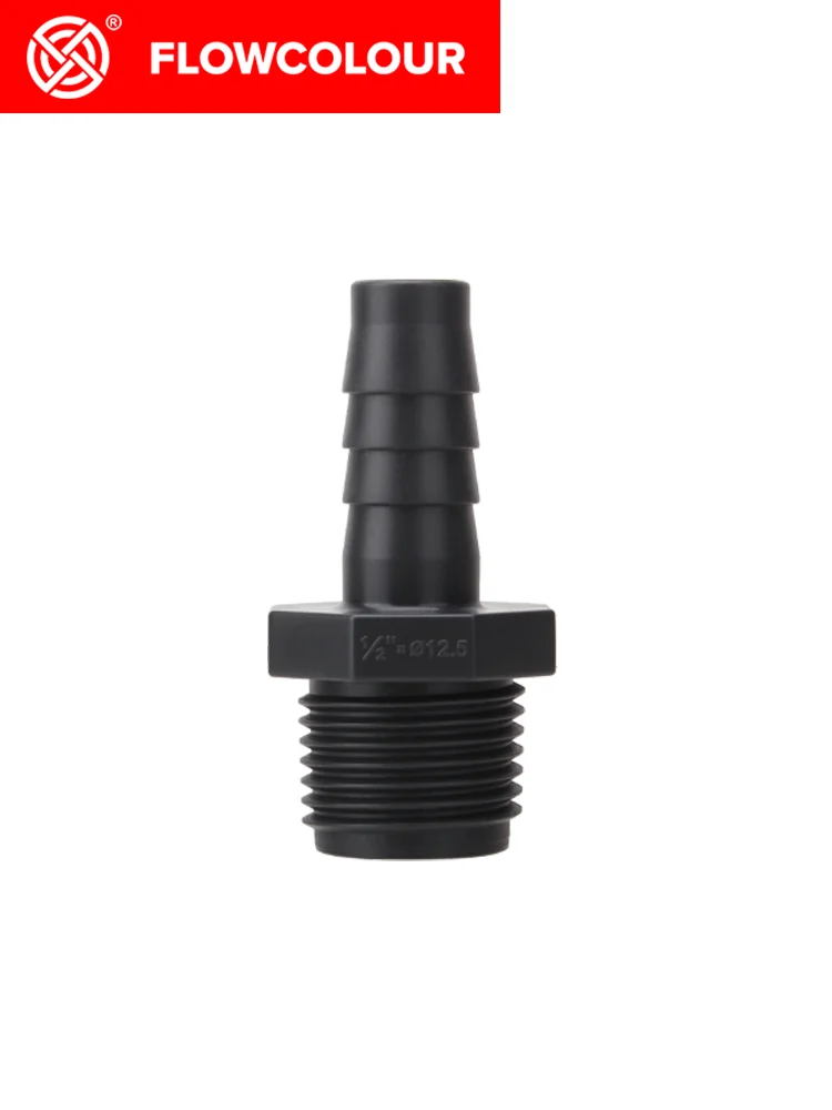 Flow Colour Barbed Hose Connector with Male Thread UPVC industrial Standards Deposition for Marine Fish Tank Coral Reef