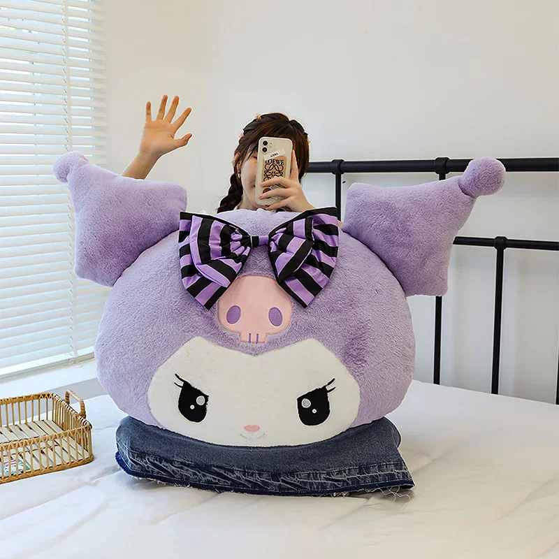 90cm Sanrio Kuromi Plush Toy Kawaii Purple Little Devil Plushies Soft Stuffed Pillow Y2k Large Sofa Cushion Girl Birthday Gift plush doll anime plush doll