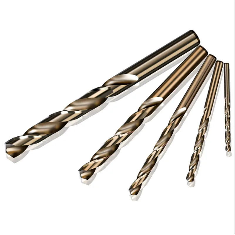 1.0-5.5mm Double /Single Head Cobalt Coated Twist Drill Bit Set  HSS M35 Round Handle Drill Bit for Metal Hole Cutter Tools