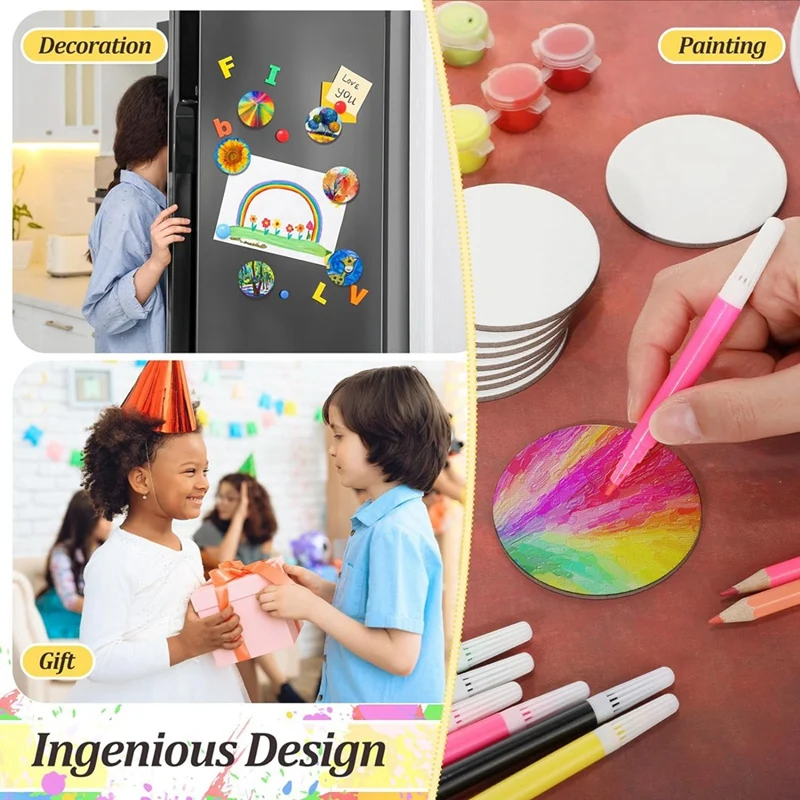 25 Piece Magnetic Painting Canvas Panels White Mini Canvas Panels DIY Refrigerator Decoration