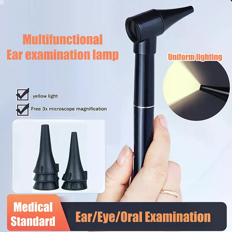 Mini Diagnostic Otoscope Kit 5 Pcs Speculas Magnifying Lens Led Light Flashlight Diagnostic Instrument Nurse Student Doctors