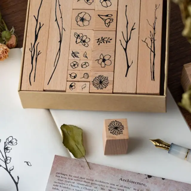 Vintage grass plants stamp DIY wooden rubber stamps for scrapbooking stationery 3
