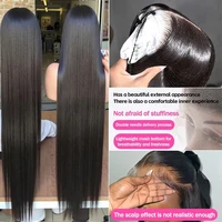Perruque sans colle, lisse comme un bâton, avec dentelle HD 13x4 13x6, cheveux humains pour femmes noires, pré-épilée, perruques frontales brésiliennes 13x4 5
