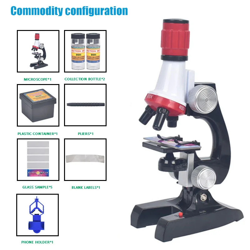 Microscopio Con Luz Led Para Niños Educativo Accesorios GENERICO