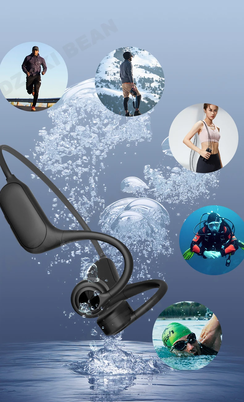 Headphones TWS Wireless Swimming Earphone Bluetooth 5.2 IPX8 Waterproof 32G Headset