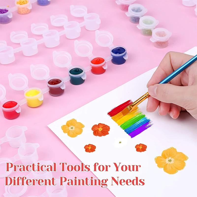 5 Strips 30/40 Pots Empty Paint Strips 2-10ml Mini Painting Box Arts Crafts Storage Container Pigment Dispenser Drawing Supplie paint storage containers