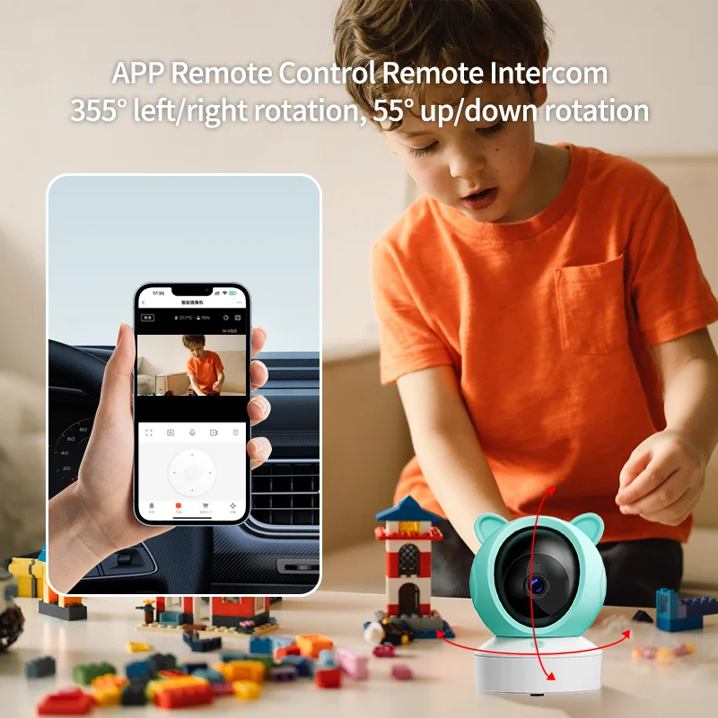 5" Graffiti WiFi Motion Detection APP Remote View 2.4G Wireless Two-way Baby Monitor Night Vision Camera Security Protection