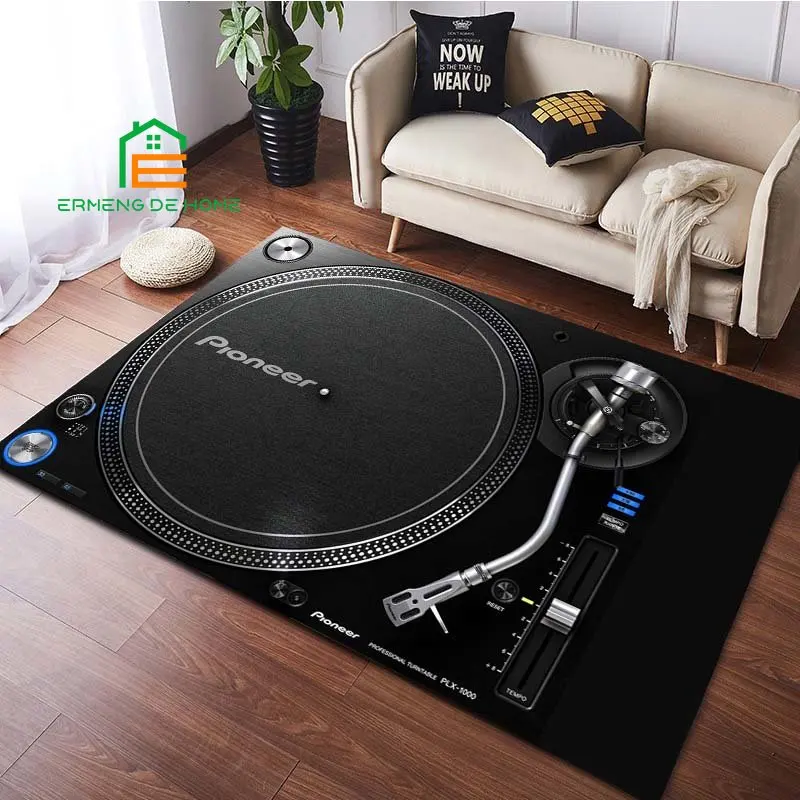 Vinyl Disc Player Pattern Rug for Bedroom Living Room Carpet for Kitchen Floor Mats Home Decor Non-Slip Floor Pad Rug 15 Sizes 2