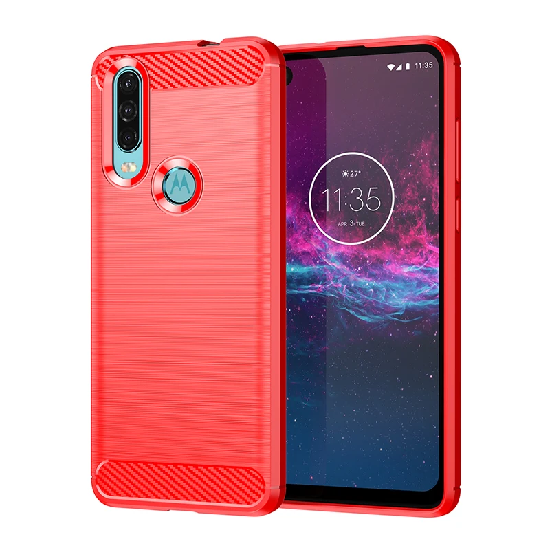 Carbon Fiber Soft Silicone Matte Back Phone Case