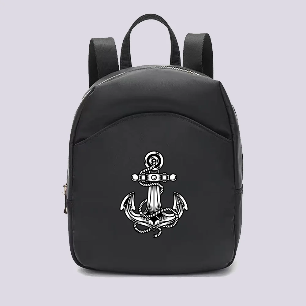 Small Backpacks Women Fashion Skull Printing Female Mini School Bags Black Rucksack for Girls 2022 New Casual Backpack
