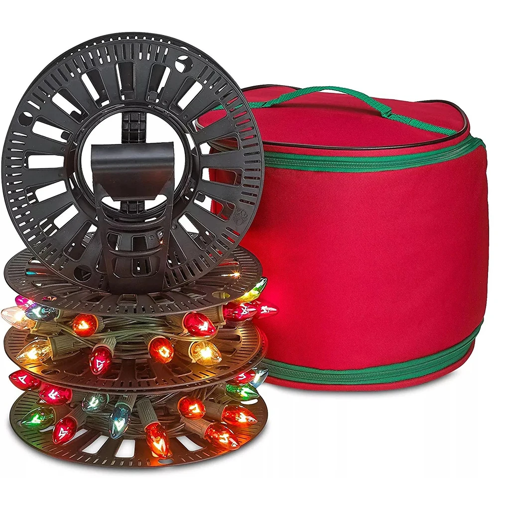 Christmas LED Light Storage Box Oxford Christmas Storage Bag For Decorations Multifunctional Bag With U-zipper