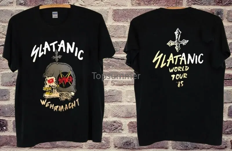 Nuova Rara Maglietta Slayer - Slatanic Wehrmacht '85 Tour Taglia Usa