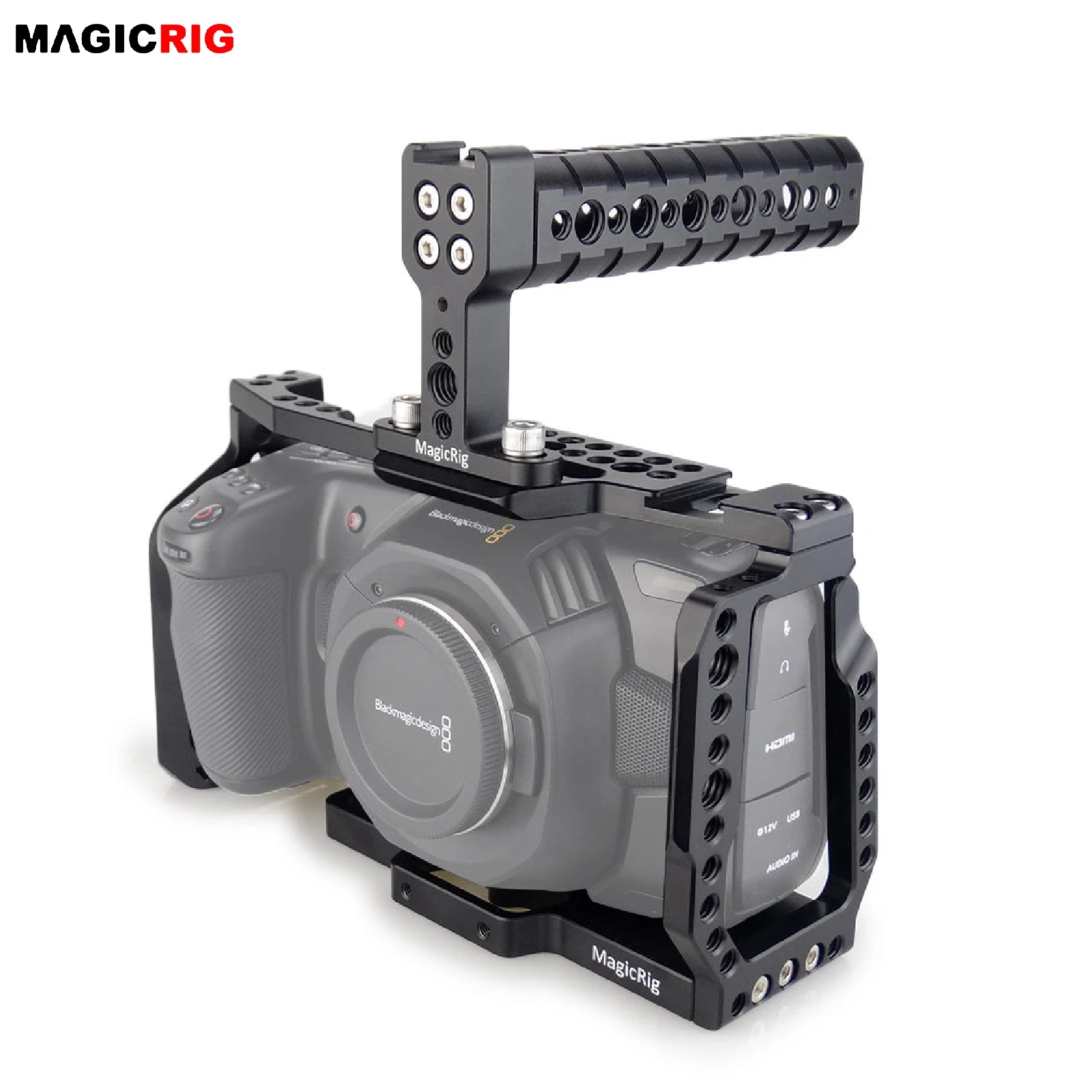 Magicrig Bmpcc Gabbia 4K E 6K Con Maniglia Superiore Per Blackmagic Pocket Cinema Camera Bmpcc 4K / 6K Per Montare Il Flash Del Monitor Del Microfono