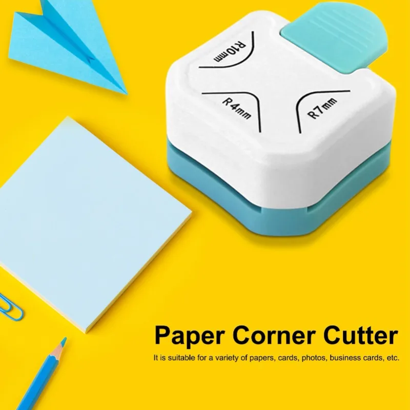 3 in1 Mini Angolo Trimmer Angolo Durevole Più Rotondo Punch R4/R7/R10mm Angolo Rotondo Trimmer Taglierina di Carta FAI DA TE carta Scrapbooking Punch - immagine 2