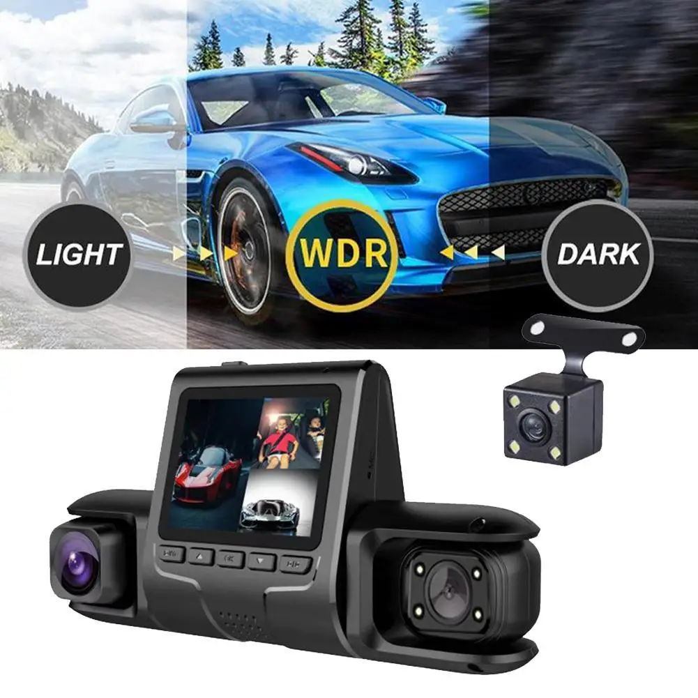 

3 Camera Lens Car DVR 3-Channel Dash Cam HD 1080P Dash Camera Dual Lens Dashcam Video Recorder 24H Parking Monitoring Dashcam