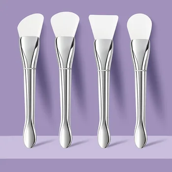 New Silicone Facial Mask Brush Soft Head with Scraper Integrated Dual-use Mud Film Brush DIY Film Adjusting Beauty Tool Beauty 1