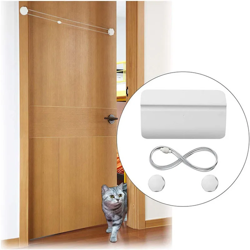 Punch-Free Dog Gate Automatic Door Closer Adjustable Pet Cat Door Gate Two-way Opener Controllable Entry Train Tool cat door,pet door