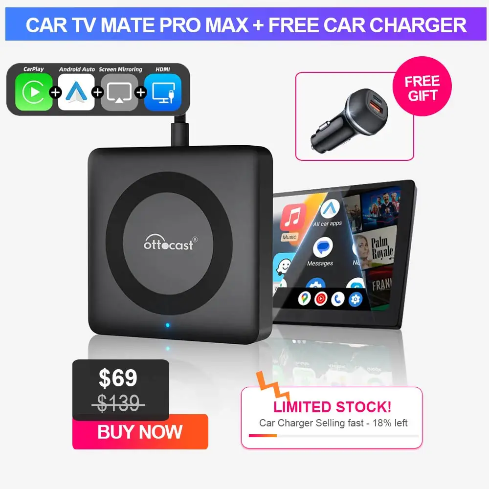 New Car TV Mate Pro Max Wireless CarPlay Android Auto