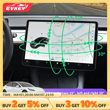 EVKEY 테슬라 모델 3 모델 Y용 액세서리, 중앙 제어 스크린 디스플레이 회전 브래킷, GPS 네비게이션 거치대 회전 마운트