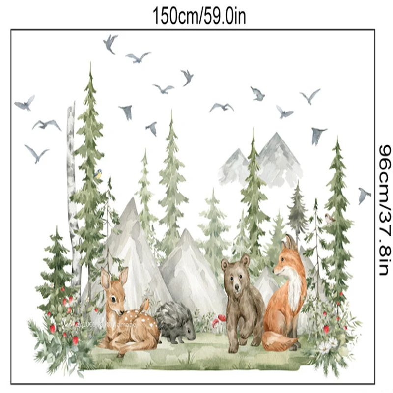Un Bonito Bosque De Dibujos Animados Con Zorros Ardillas Y Otros