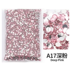 Red Series Bulk Resin Rhinestones - Flat Back Plastic Crystals for DIY Nail Art & Craft Projects (Dark Pink)