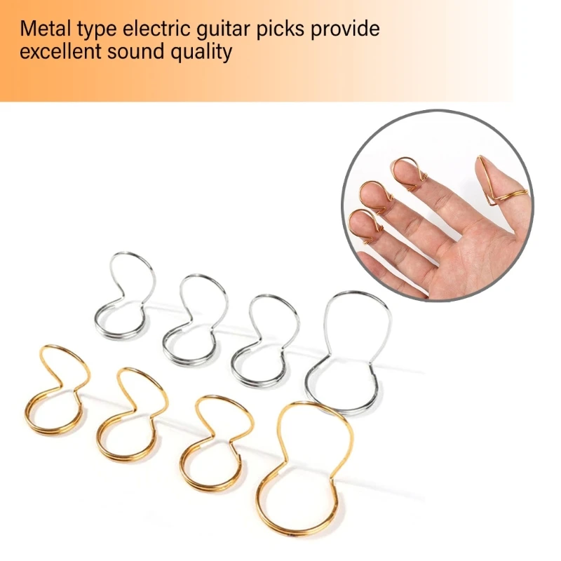 4Pcs Guitar Picks Adjustable Thumb Picks Finger Plectrums Butterfly Guitar Finger Plectrum